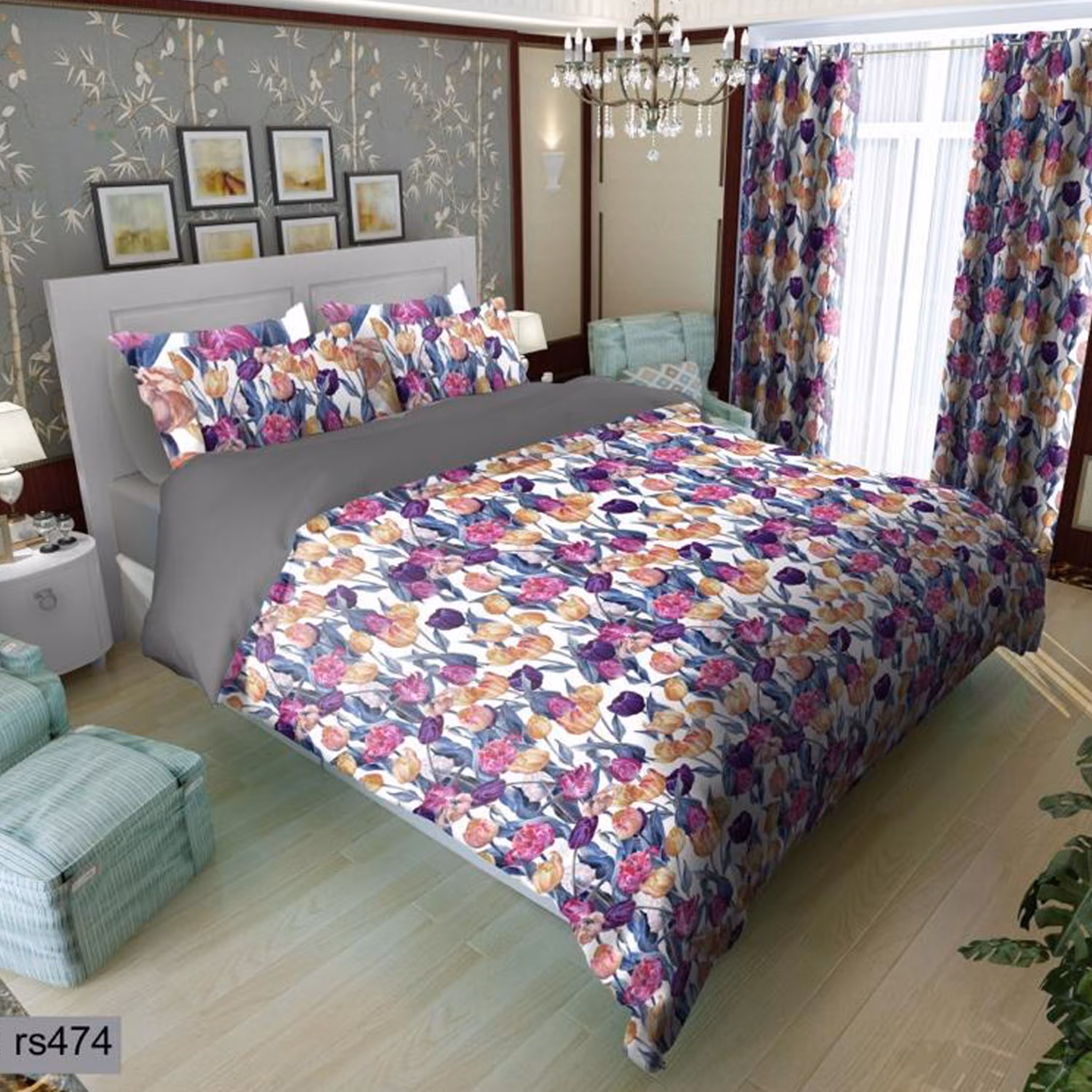 سرویس روتختی 1 نفره تنسل چاپی برندترک لند (Turk Land)  کد rs 474