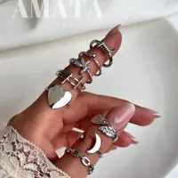 پک انگشتر چندتایی قلب و سیم خاردار
