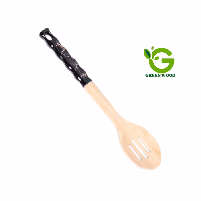 قاشق آشپزی بامبو دسته سرامیکی مدل ماربل  Black  کد Gw40302005