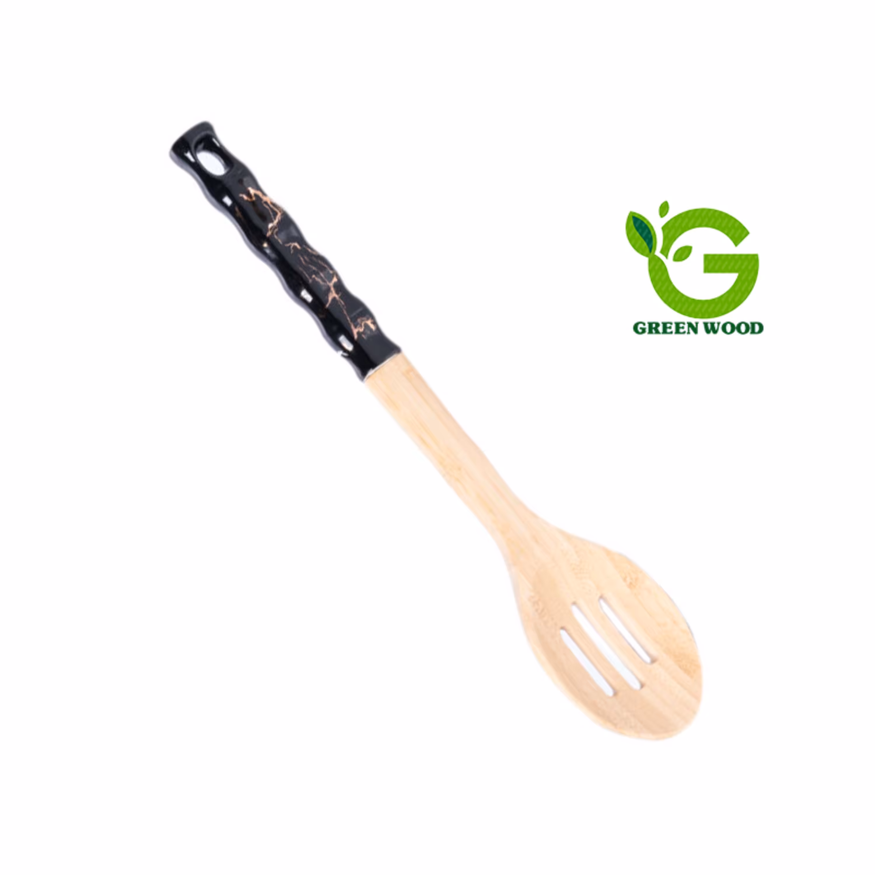 قاشق آشپزی بامبو دسته سرامیکی مدل ماربل  Black  کد Gw40302005