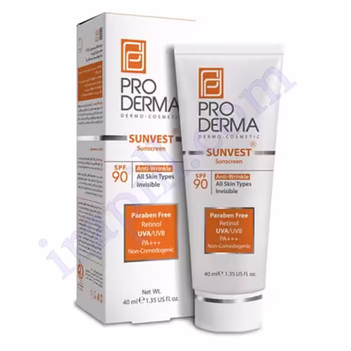 کرم ضد آفتاب و ضد چروک پرودرما SPF90 بی رنگ حجم 40 میلی لیتر