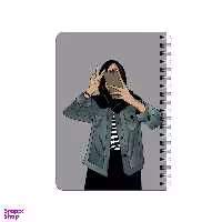 دفترچه یادداشت بامبیلیپ مدل چوبی طرح سلفی با حجاب کد 1509045