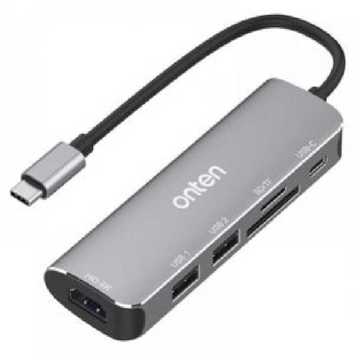 هاب 6 پورت TYPE-C اونتن مدل Typec to HUB Card Reader PD OTN-95116B