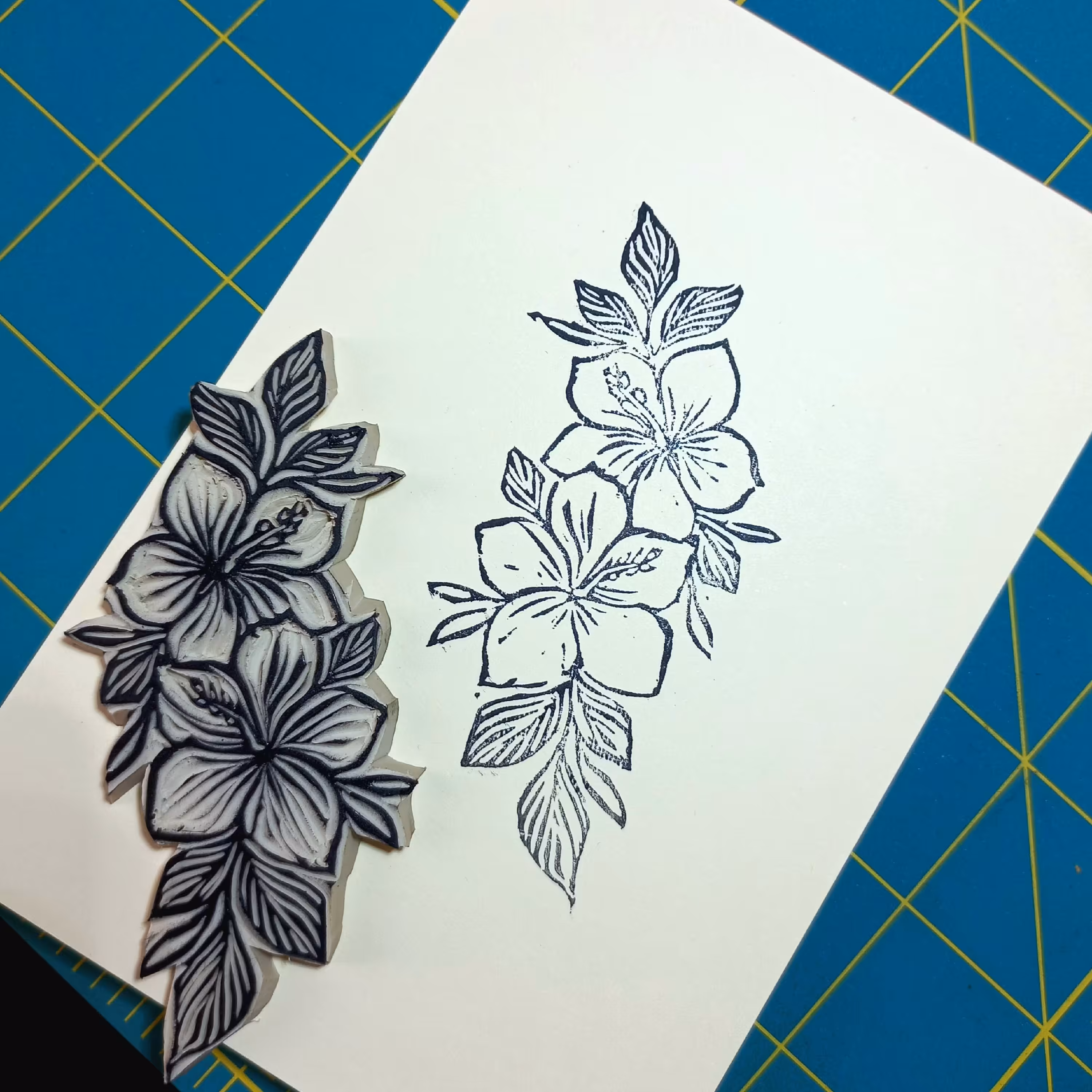 مهر دستساز لینو طرح گل