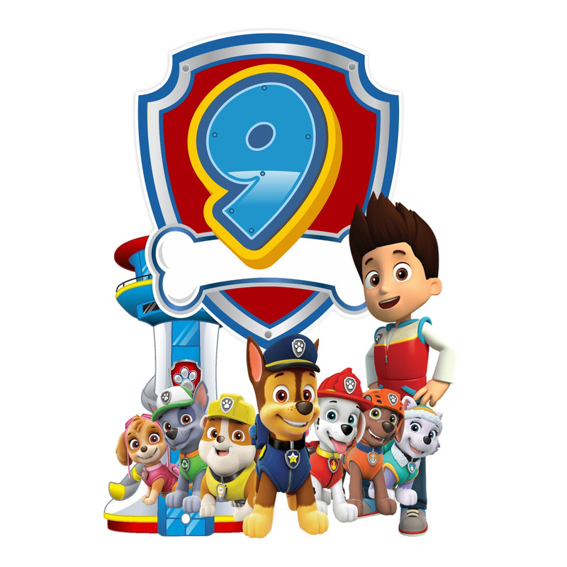 استند رومیزی تولد طرح عدد 9 مدل سگهای نگهبان کد 01