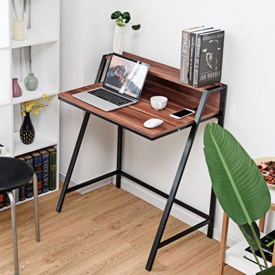 میز تحریر ساده چوبی فلزی کد 30564