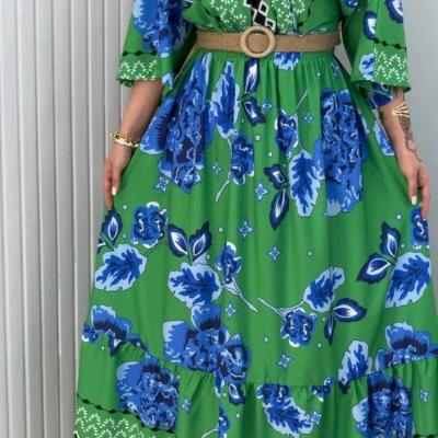 پیراهن ساحلی زنانه نخی مدل فلور بوگاتی