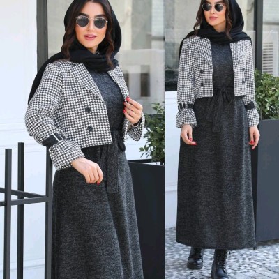 سارافون زنانه پشمی مدل سارافون کت