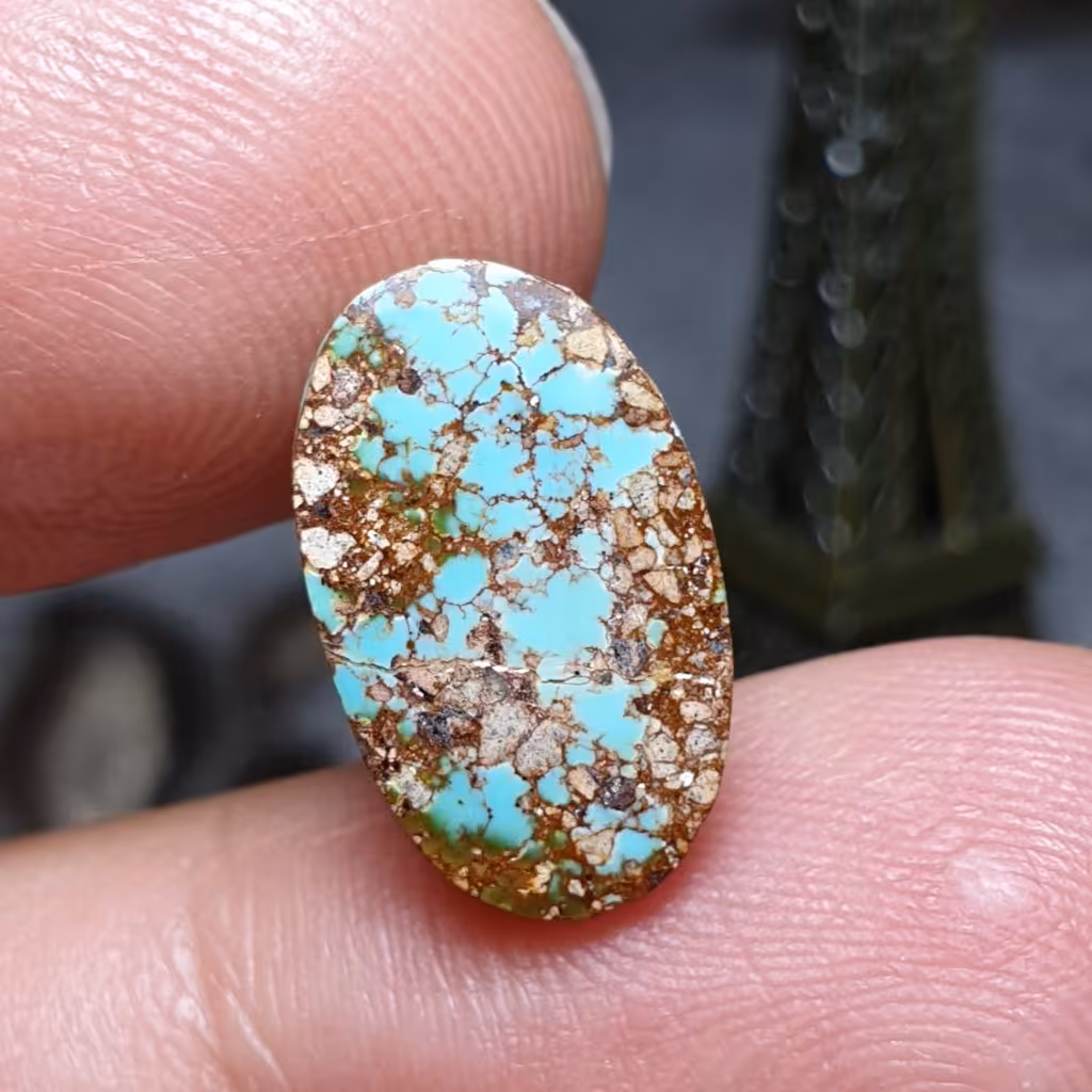 نگین سنگ صد درصد طبیعی فیروزه معدنی اصل نیشابور کد 25635