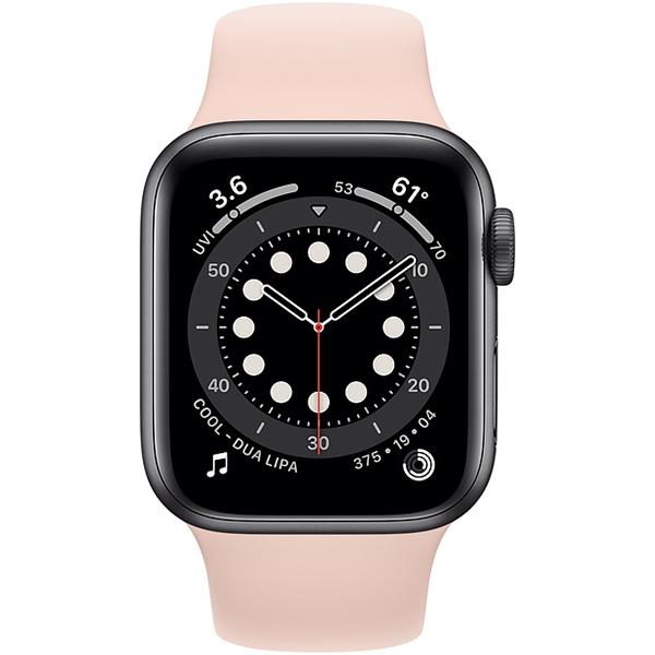 سری 6 آلومینیوم 40 میلیمتری زنانه قاب خاکستری با بند اسپرت صورتی - Hiapple.ir