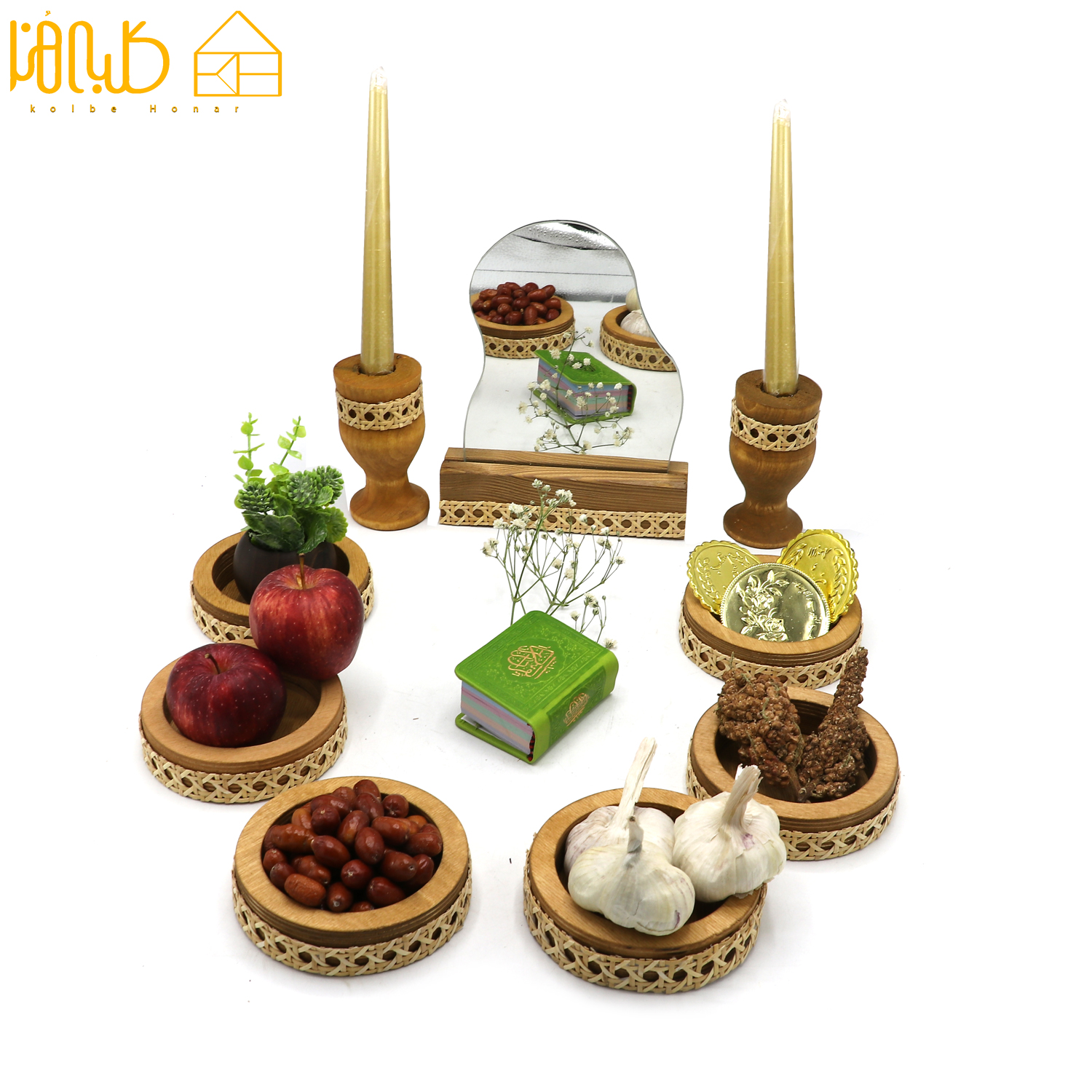 هفت سین چوبی حصیری