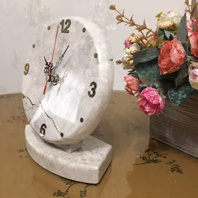 ساعت سنگی رومیزی قطر 15 سانتیمتر