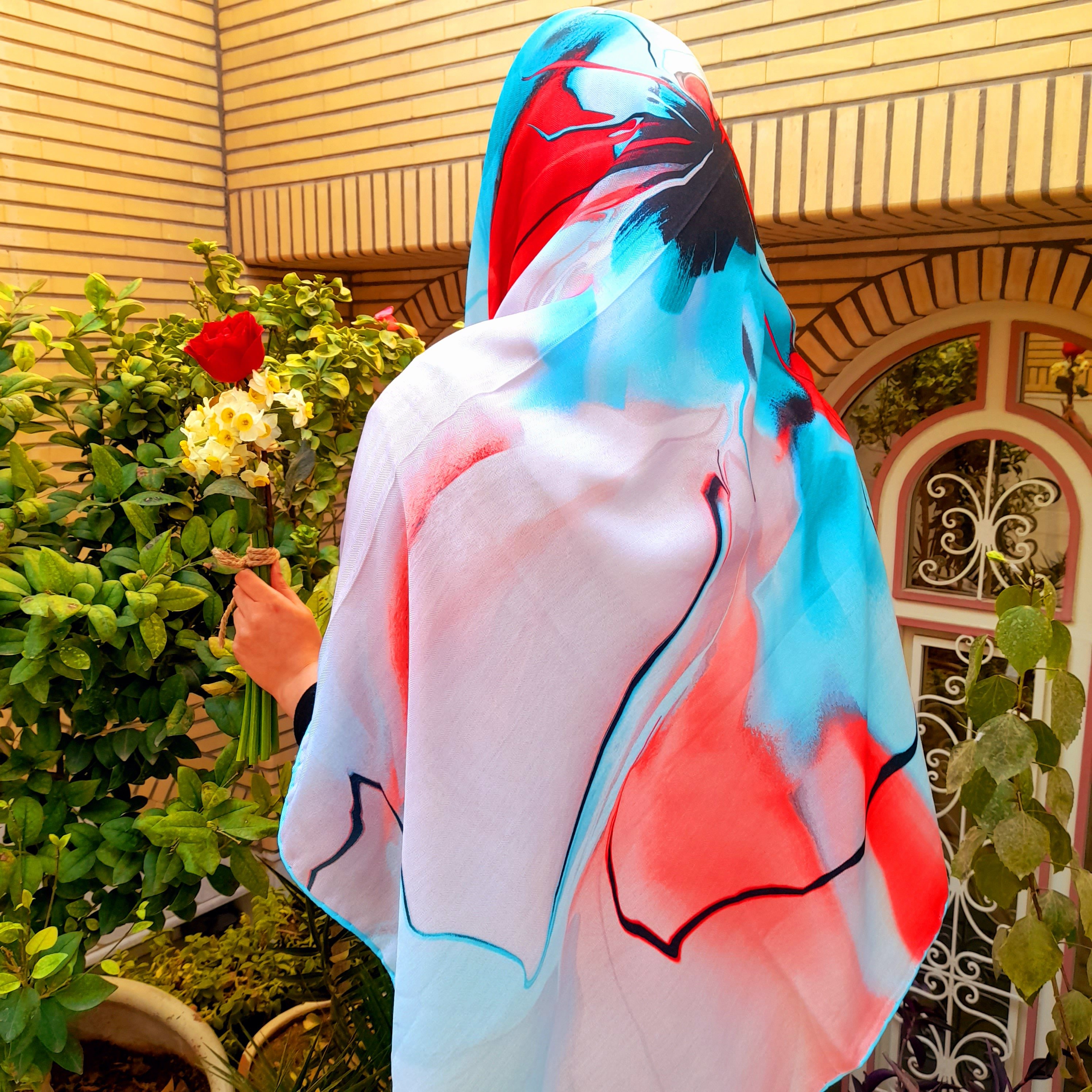روسری نخی آبرنگی زیبا