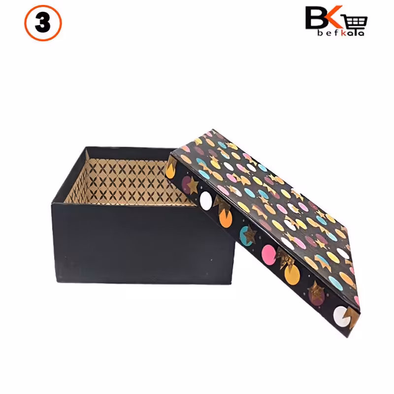 باکس کادویی مستطیلی  طرح ماه و ستاره سایز سه