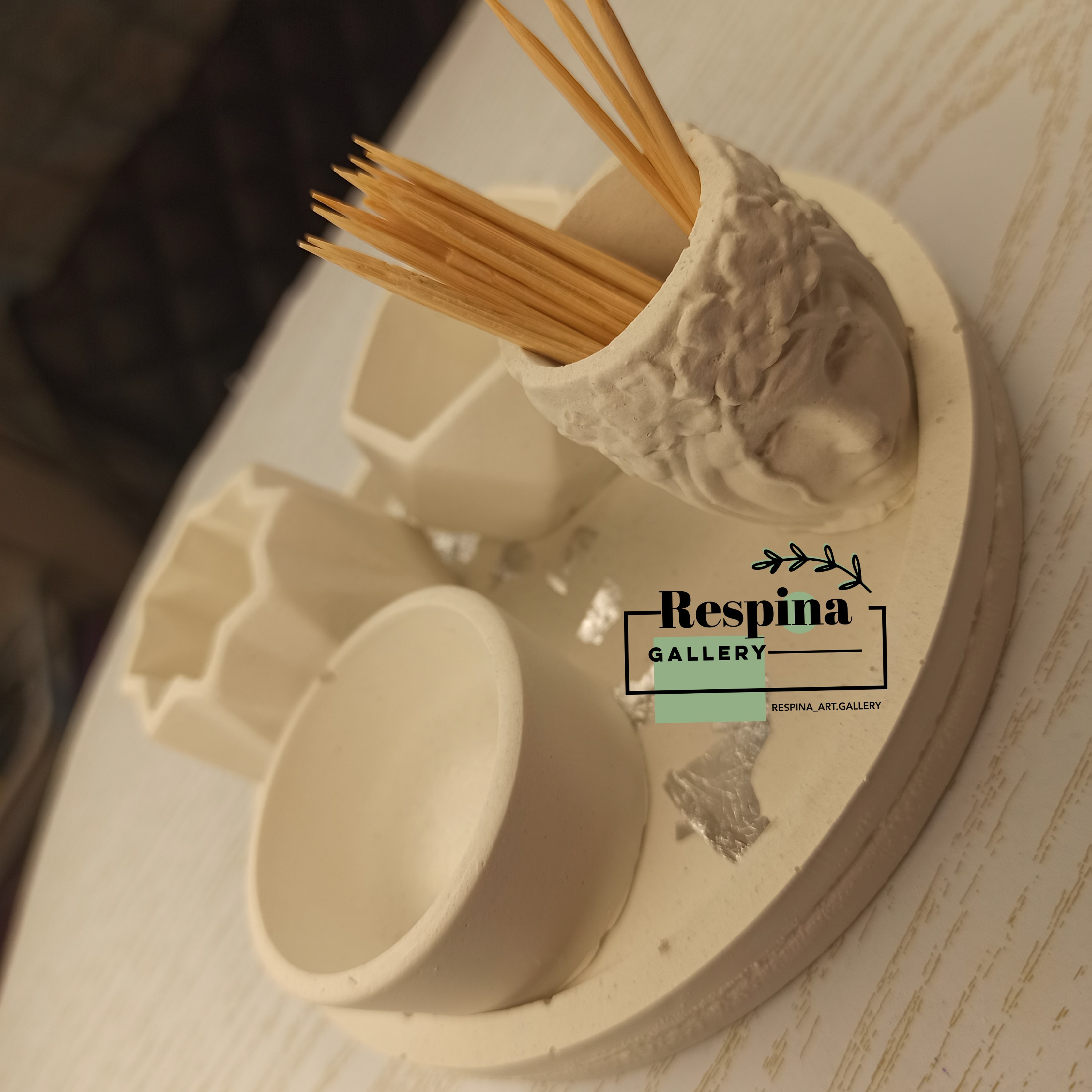 ست اکسسوری سنگی رنگ سفید