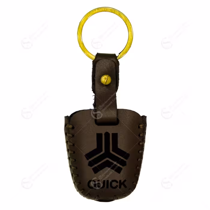 جاسوییچی چرم طبیعی گاوی قهوه ای مناسب کوییک