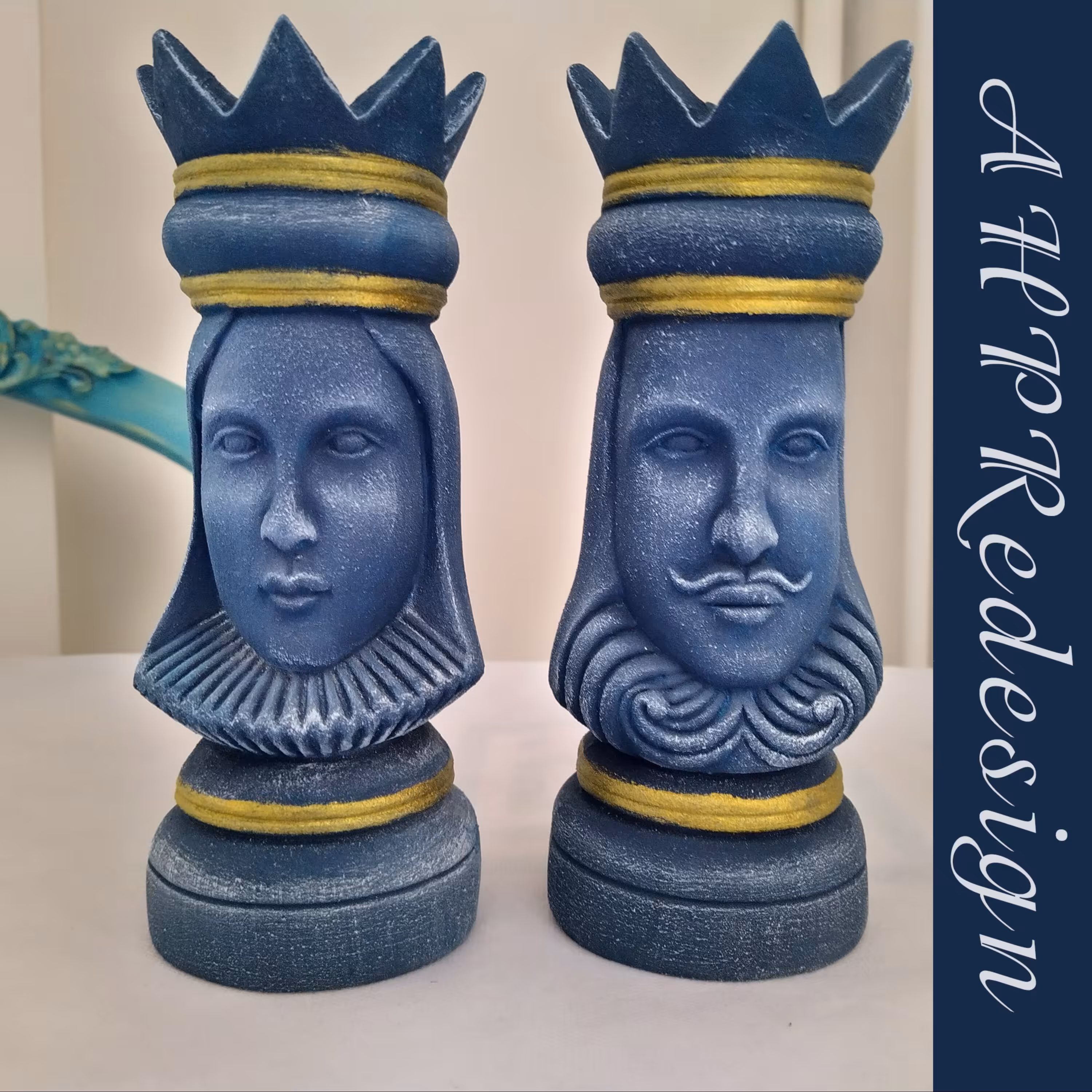 جاشمعی پلی استر پتینه شده (ست دوتایی) مدل خانم و آقا