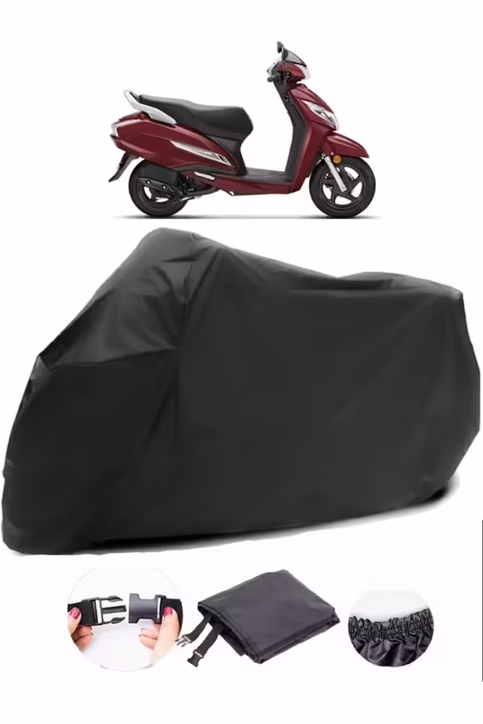 چادر موتورسیکلت مشکی HONDA ACTAVA 125 موتور سیکلت سیاه TWANDA پارچه بادوام ضد آب AutoZEL