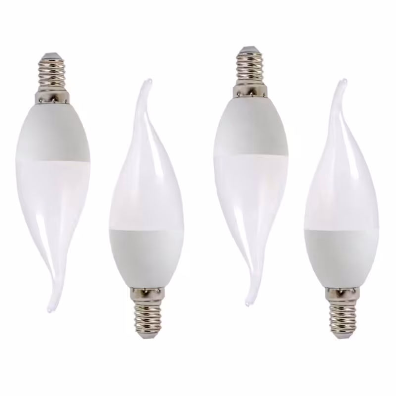 لامپ شمعی لوستر اشکی 7 وات سرپیچ E14  ال ای دی بسته 4 عددی