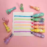 هایلایتر  طرح تک شاخ، 6 رنگ پاستیلی(سبز،زرد،صورتی،بنفش،آبی،نارنجی) اورجینال 