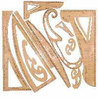 خرید پک 11 عددی خط کش و گونیا چوبی