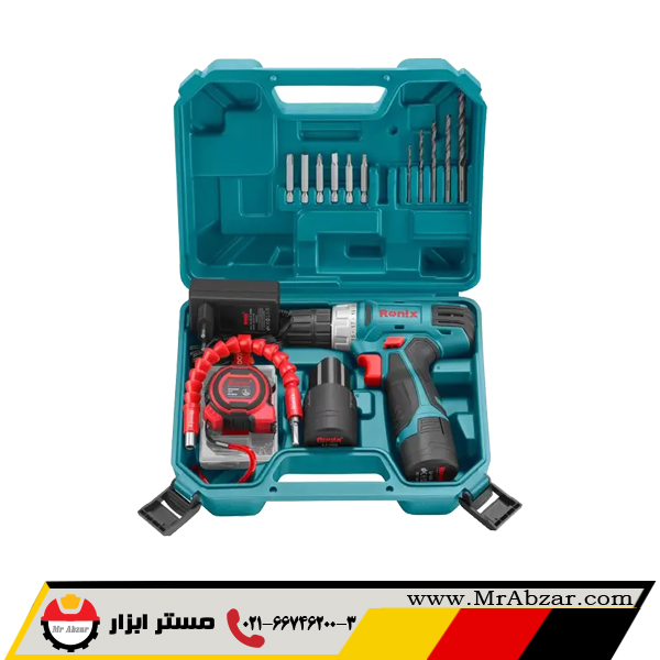 کیت دریل شارژی 12 ولت رونیکس مدل RS-8012