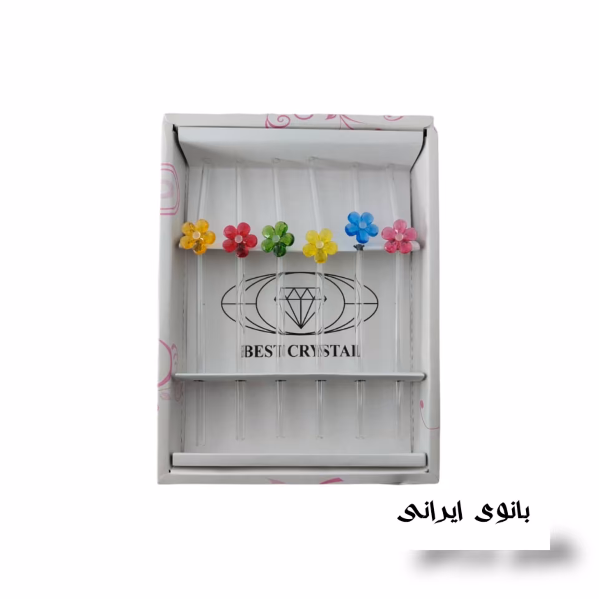 نی شربت خوری مدل شیشه ای سرکج