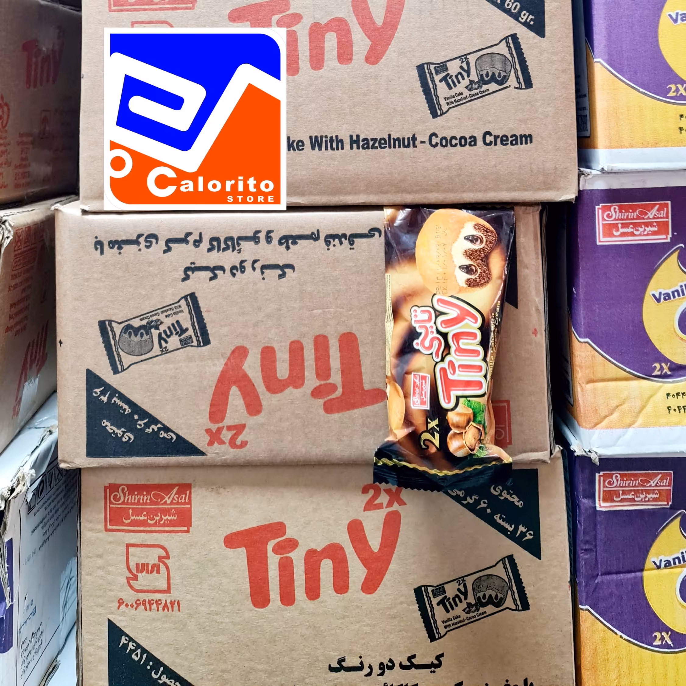 کیک دوقلوی تاینی 60 گرمی کارتن 36 عددی