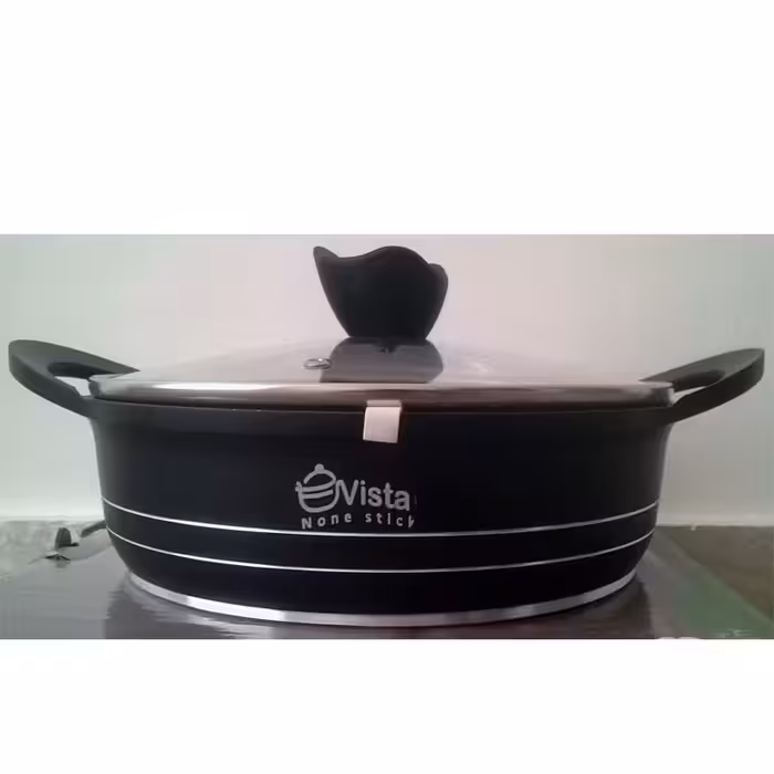 تابه 32 دو دسته در پیرکس چدن گرانیت ویستا - رنگ مشکی 