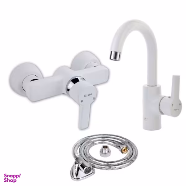 سری شیرآلات کسری مدل امگا به همراه شلنگ توالت