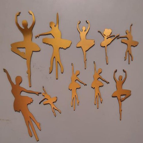 دکوراتیو مولتی استایل در دو رنگ طلایی و نقره ای، طرح رقصنده های بالرین، بسته 10 عددی، سایز 15سانت