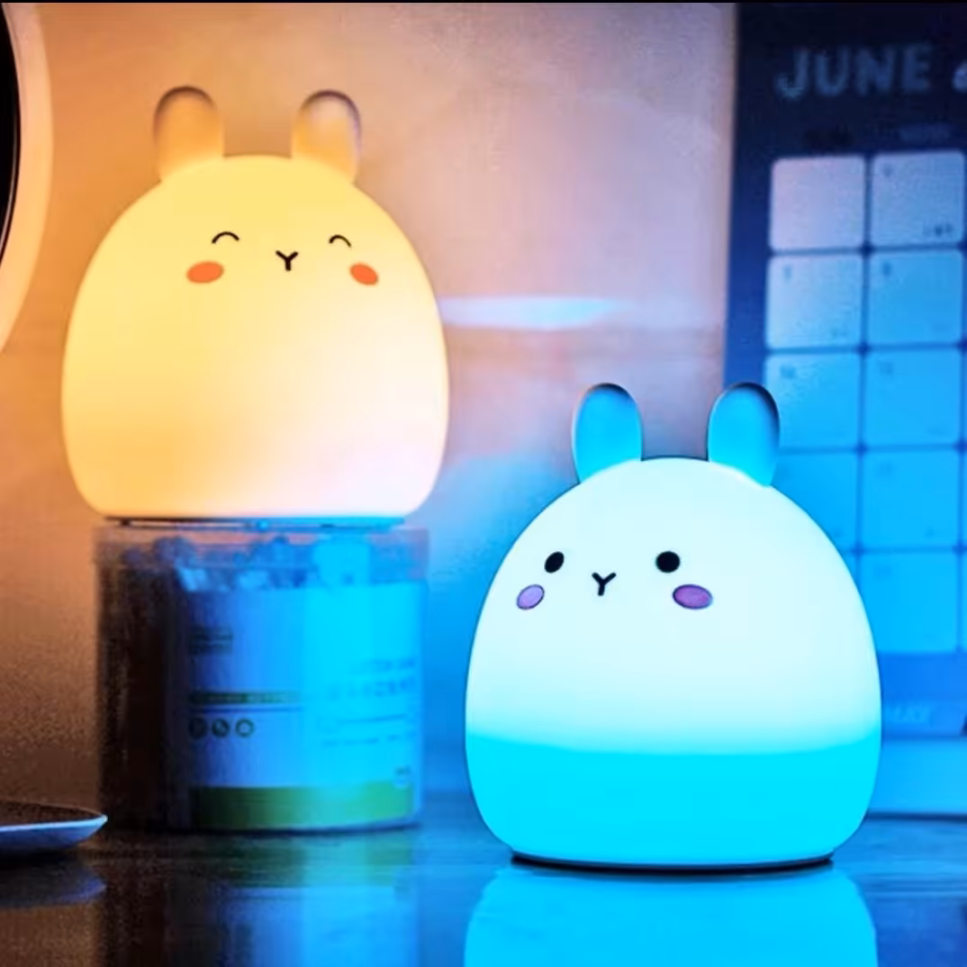 چراغ خواب خرگوش نرمالو تعویض رنگ ضربه ای  جنس سیلیکونی نشکن