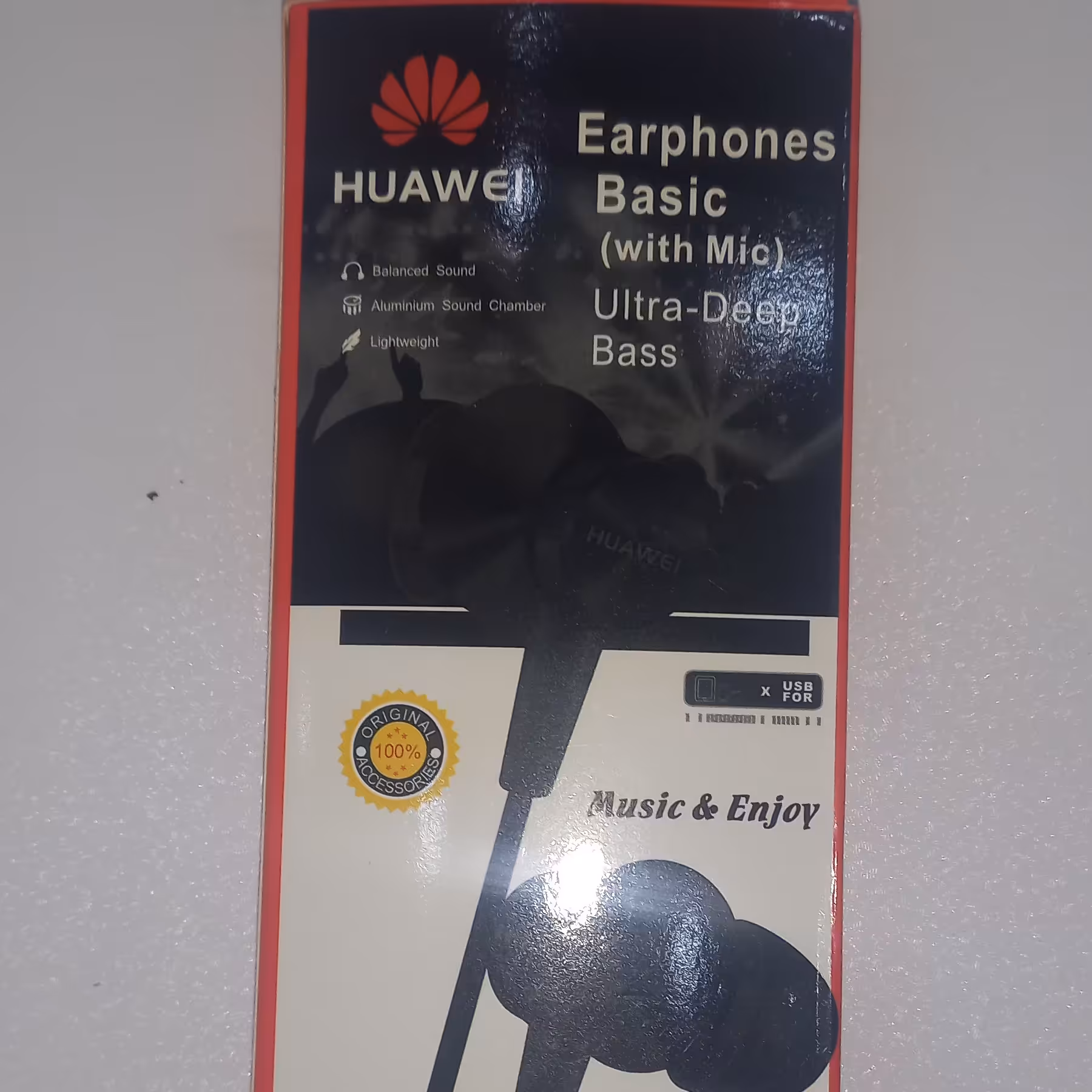 هندزفری هوآوی سیمی پک دار رنگ(سفید) جنس مرغوب حالت بافت