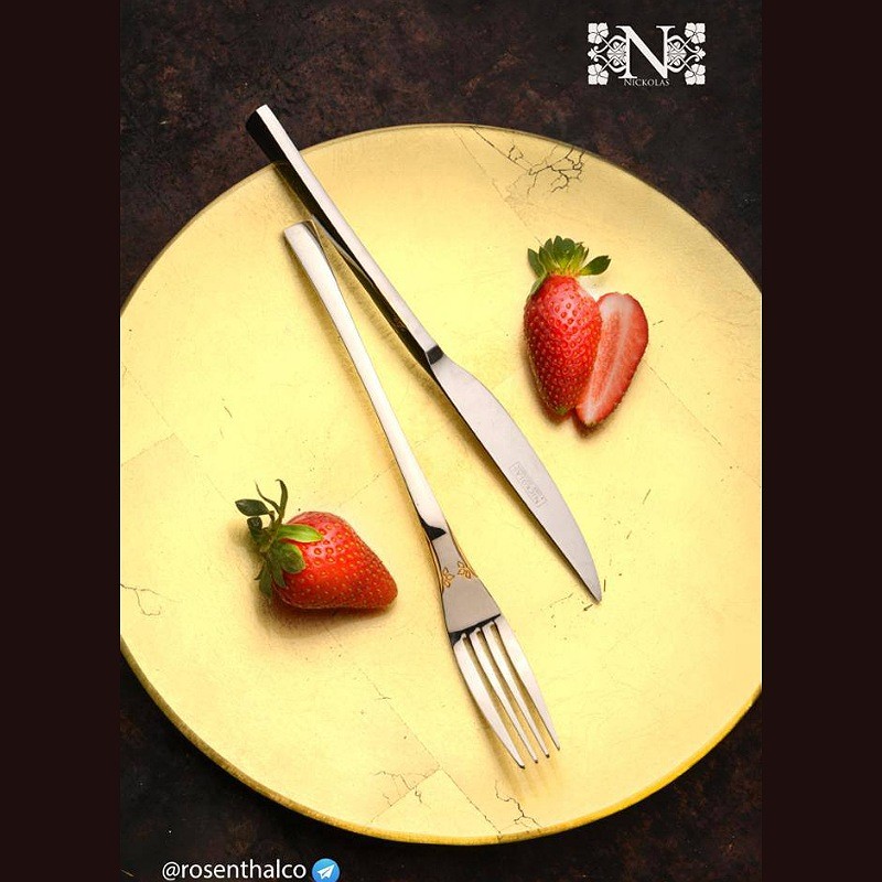 سرویس قاشق چنگال 30 نفره  براق و طلایی  151 پارچه  (برند رزنتال ) (  810 G )