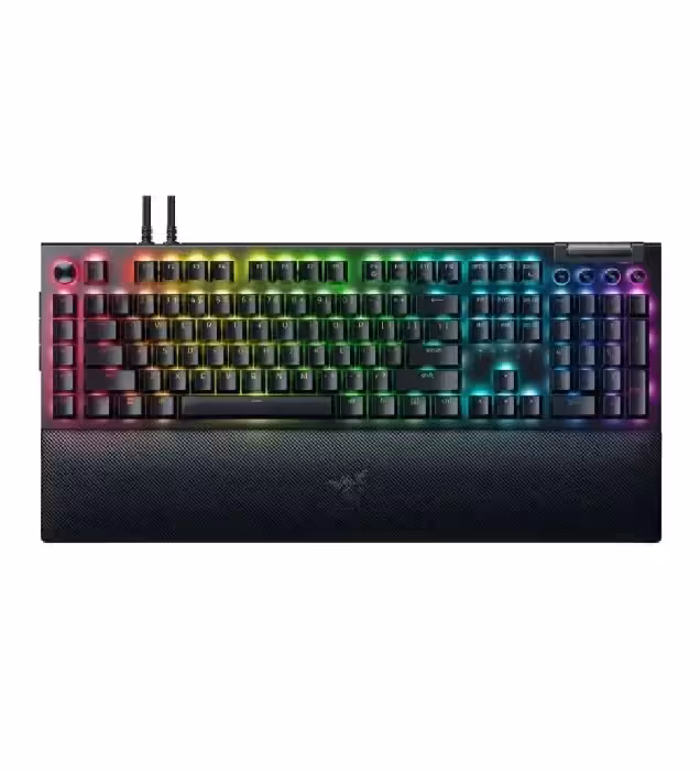 کیبورد با سیم گیمینگ ریزر مدل Blackwidow V4 pro Green Switches