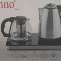 چای ساز Techno کتری استیل صفحه شیشه ای مدل Te - 985