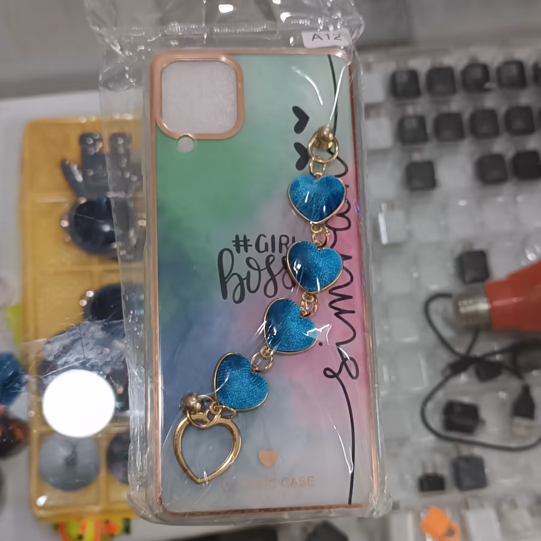 قاب گوشی سامسونگ A12  قلبی آبی