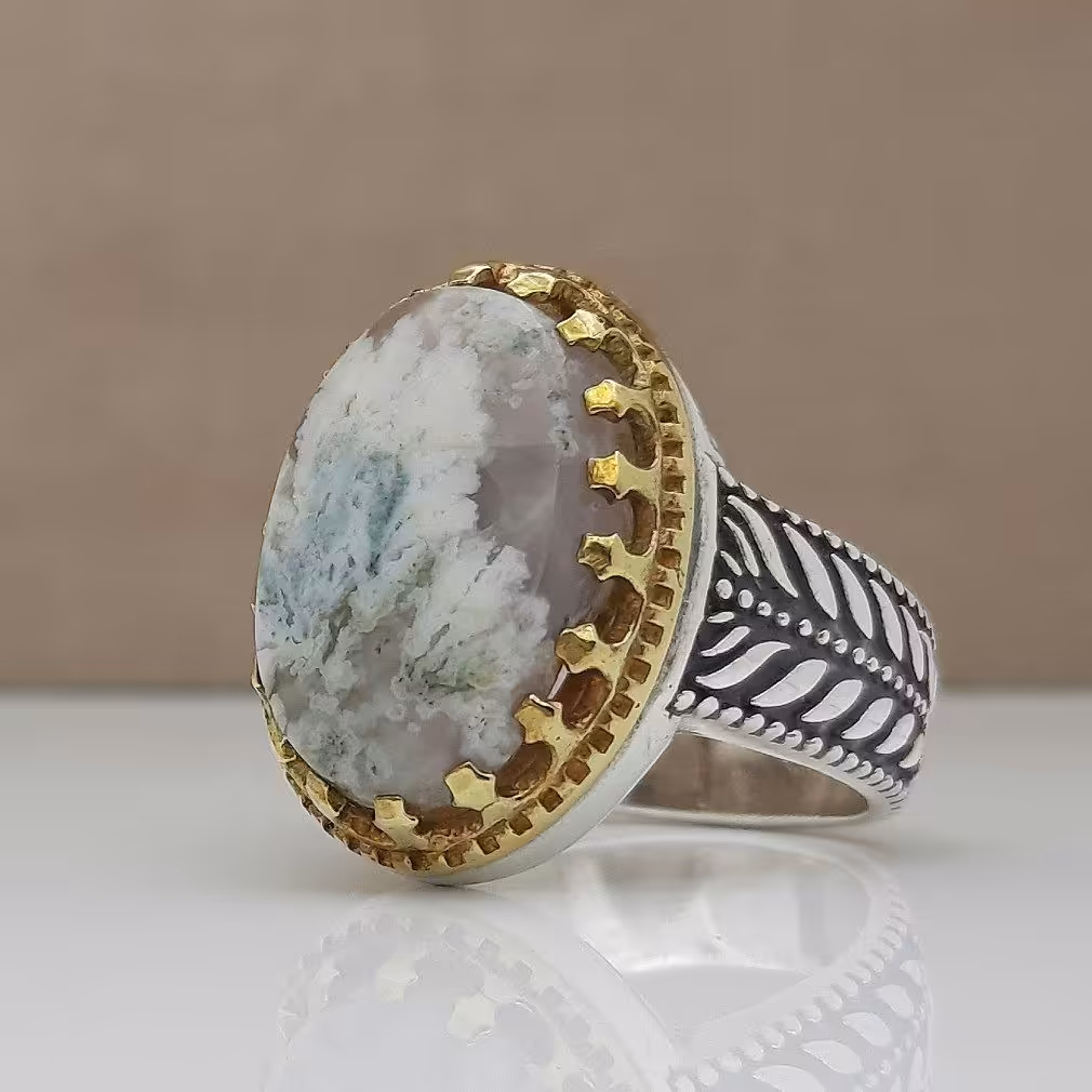 انگشتر نقره مردانه شجر بهاره کد 170