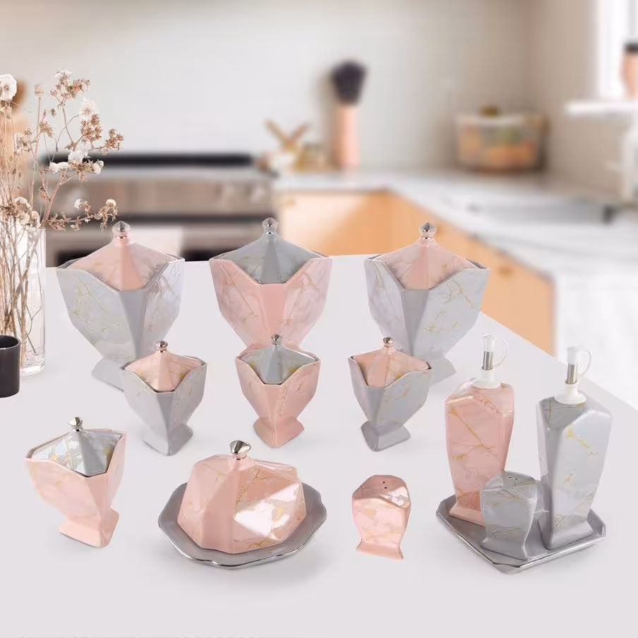 پاسماوری 14 پارچه برند پرستیژ کد 513 طوسی صورتی 