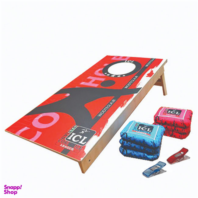 برد کورن هول طرح چوب مدل 01 به همراه 6 عدد بالشتک