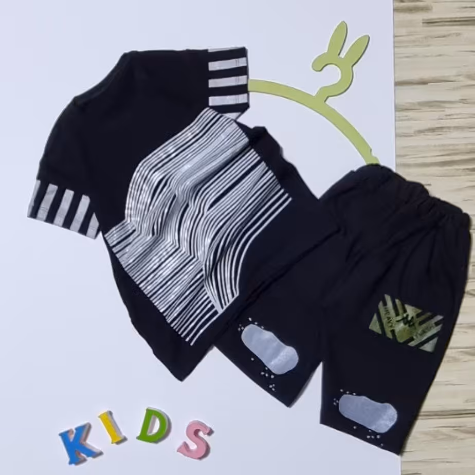 تیشرت شلوارک اسپرت مشکی سایز   50  55   60