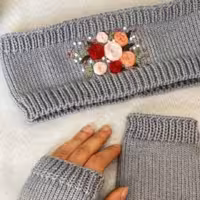 هدبند گلدوزی و ساق دست