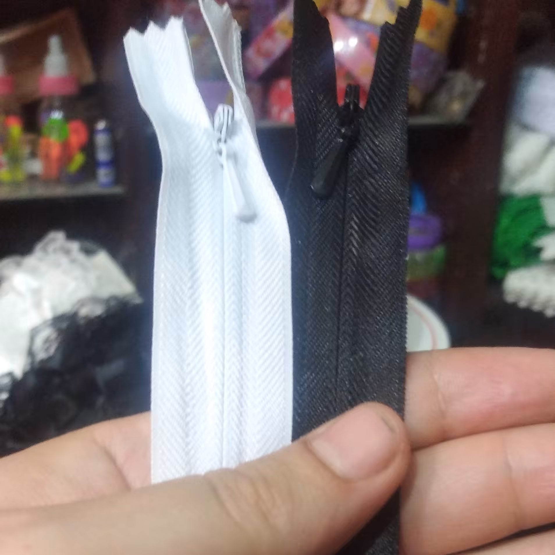 زیپ مخفی 70 سانت سفید مشکی 10 عدد ب انتخاب شما 