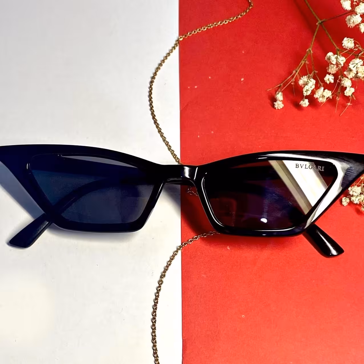 عینک گربه ای رنگ مشکی و قرمز