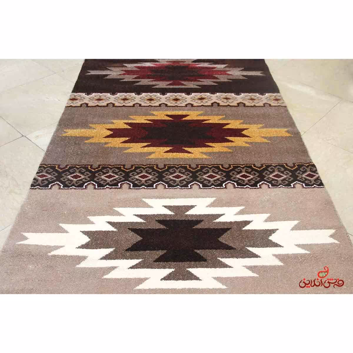 فرش ماشینی  ساوین طرح پوپک نسکافه ای