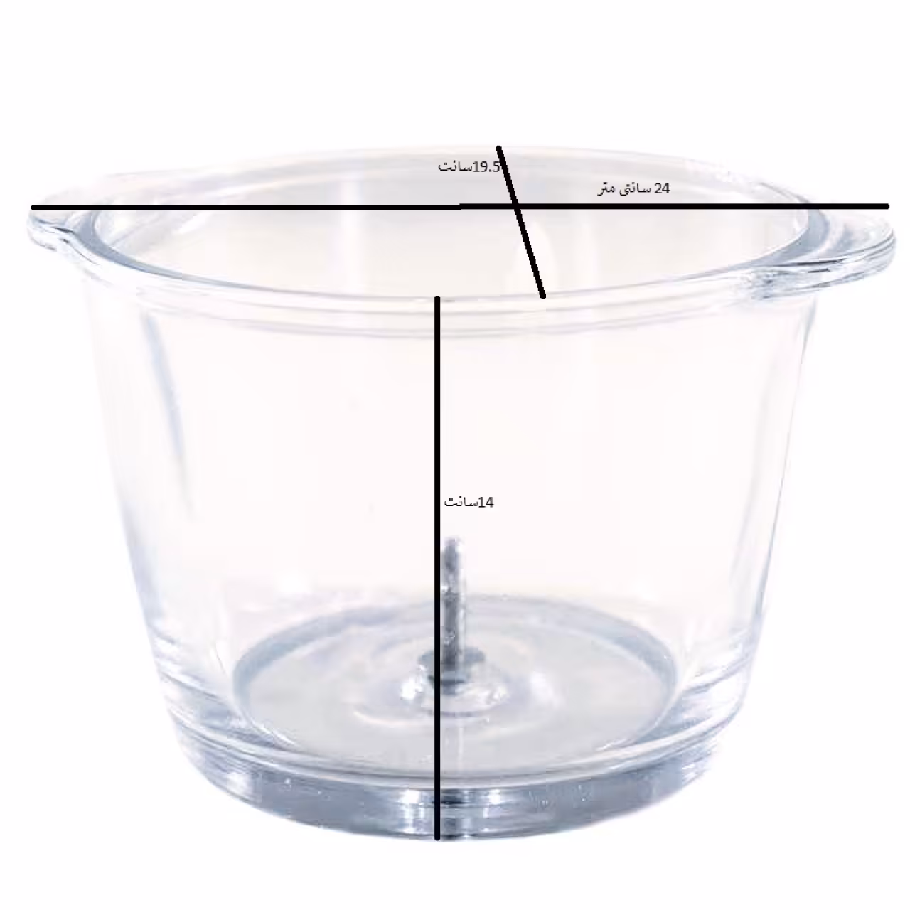کاسه خردکن شیشه پیرکس شفاف