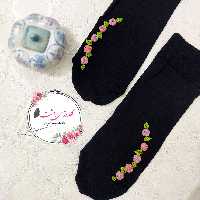 جوراب گلدوزی با دست طرح120