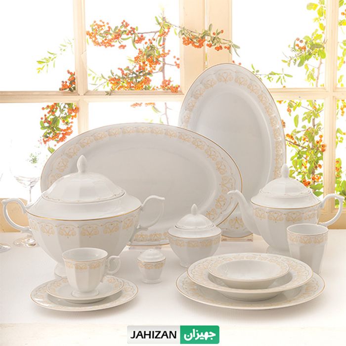 سرویس چینی زرین 103پارچه هوراند طلایی سری نئوکلاسیک (عالی)