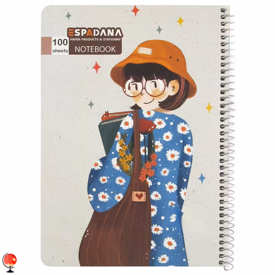 دفتر مشق 100 برگ سیمی طرح دانشجو اسپادانا