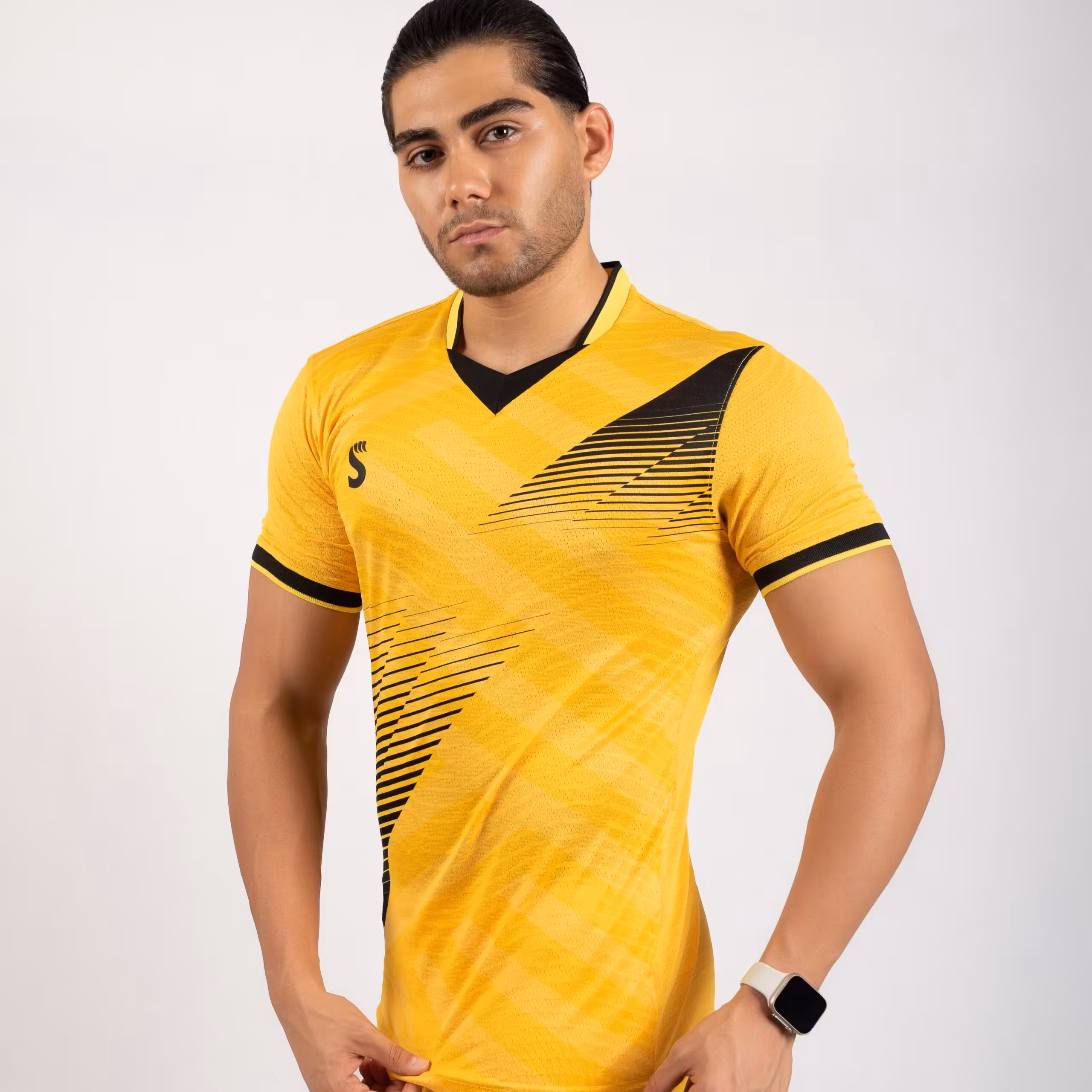 پیراهن شورت مدل تورنادو زرد/مشکی کد 2230 سینا اسپرت